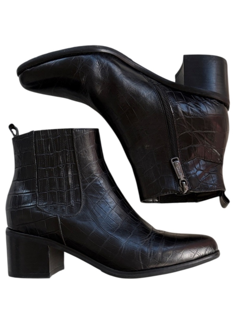 EUC BLONDO Leather Ankle Boots Waterproof Black Size 8.5
